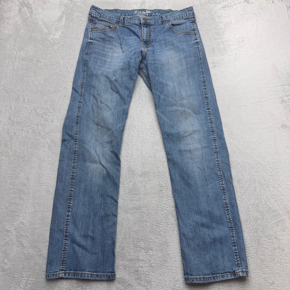 Wrangler Jeans Mens 36x34 Blue Retro Slim Fit Stretch Denim WLT88CW Western